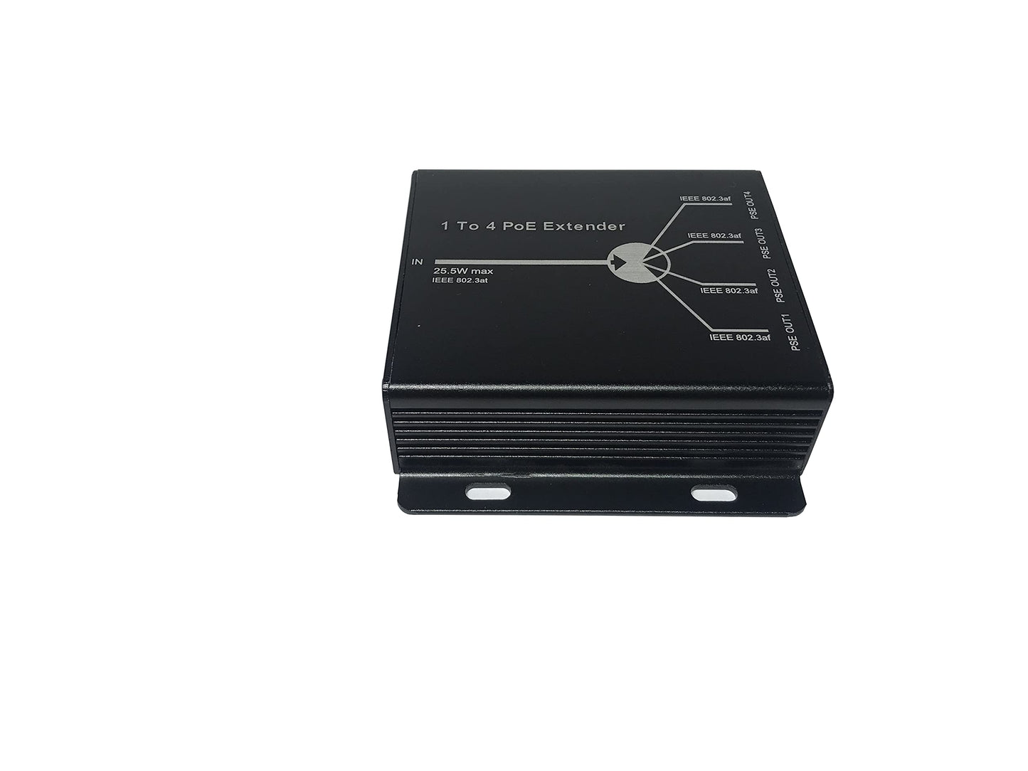 HKBTM POE Extender RJ45 4-Port 10/100M IEEE802.3at (Power-in) to IEEE802.3af (Power-Out) for Ethernet/PoE Power AP, IP Camera, IP Telephone and Other