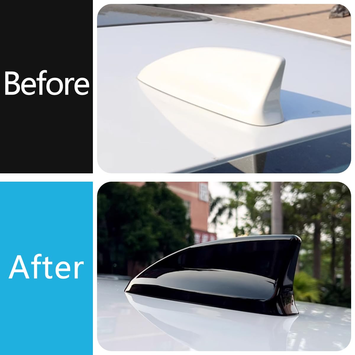 KELEIMAI Car Accessories Fit for Honda New HR-V HRV 2023 2024 2025 2026 Shark fins Antenna Cover Trim (Glossy Black) 1PC ABS