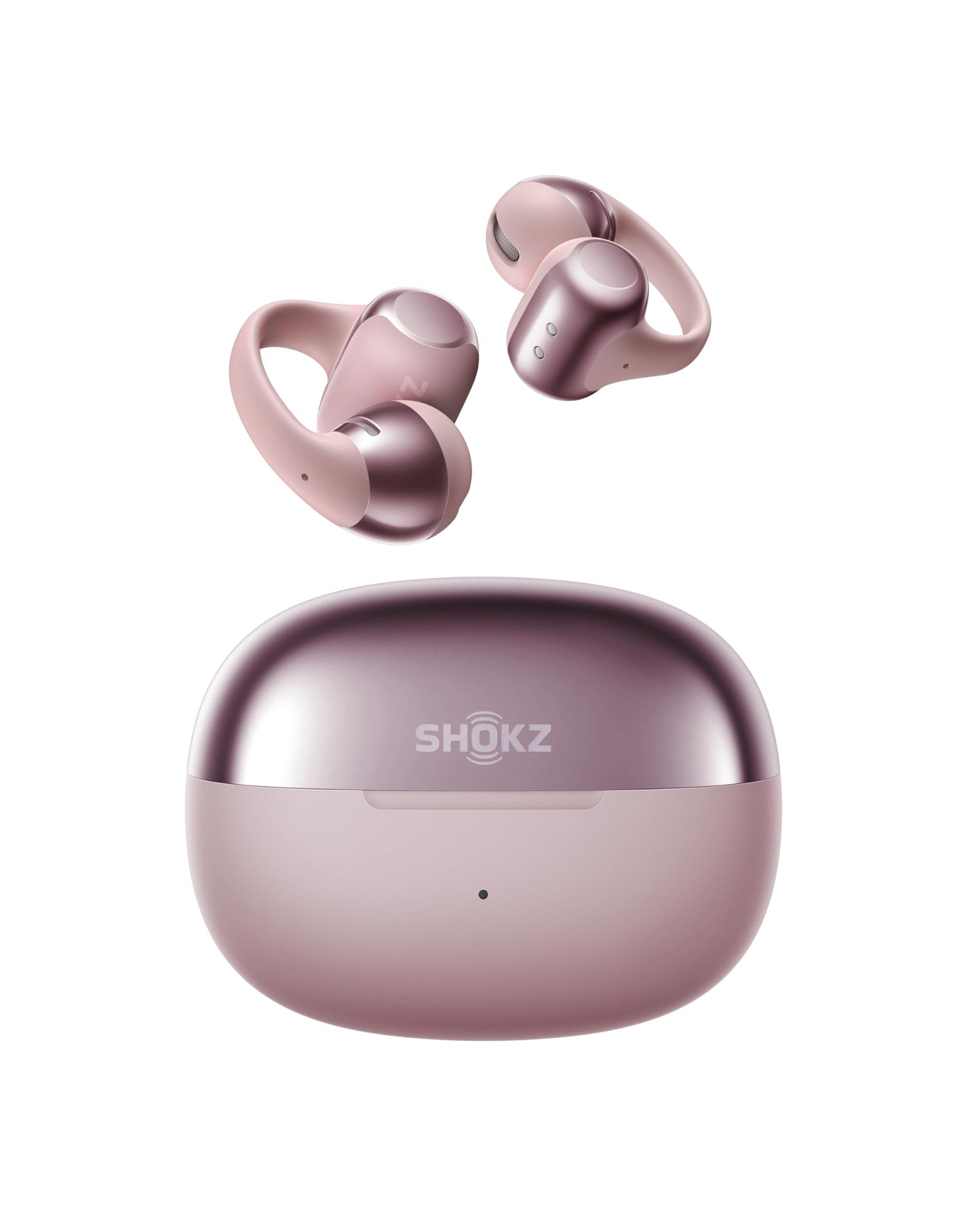 SHOKZ OpenDots ONE Open-Ear Clip-On Bluetooth Earbuds, Pink, Dolby Audio
