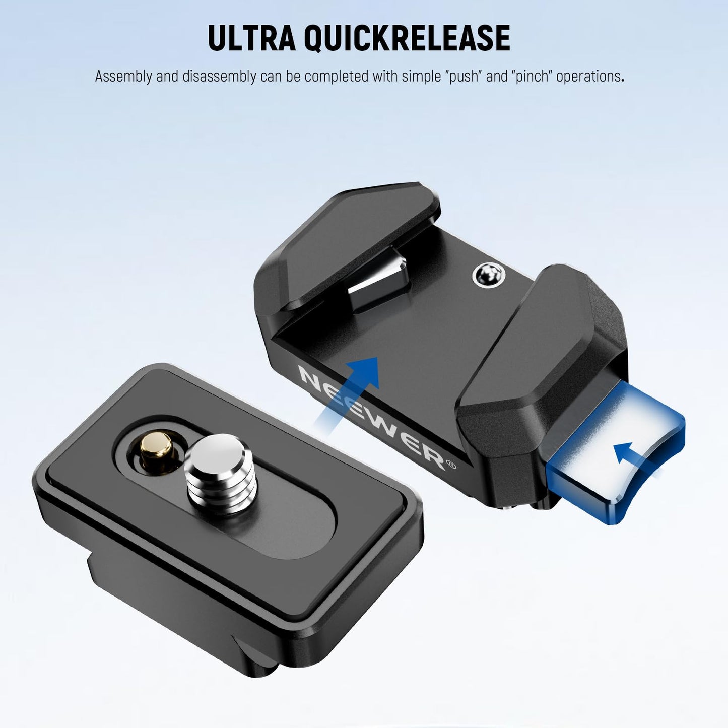 NEEWER Action Camera Quick Release Plate Compatible with Insta 360 x4 x5, Aluminum Tripod Mount QR Adapter Accessories Kit with 1/4" Thread Hole