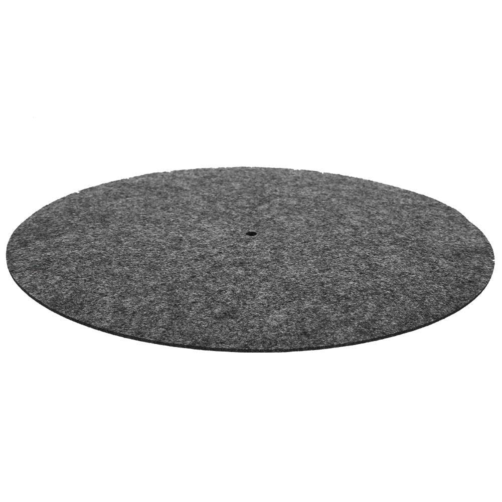 Turntable Platter Mat, Wool Anti-Vibration Turntable Cushion Pad for Record Players Pad Accessory(Black)