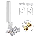 High Gain 10-12dBi Dual SMA Male 698-2700 MHz 3G/4G LTE Omni-Directional Outdoor Pole/Wall Mount Antenna for Mobile Cell Phone Cellular 4G LTE Router