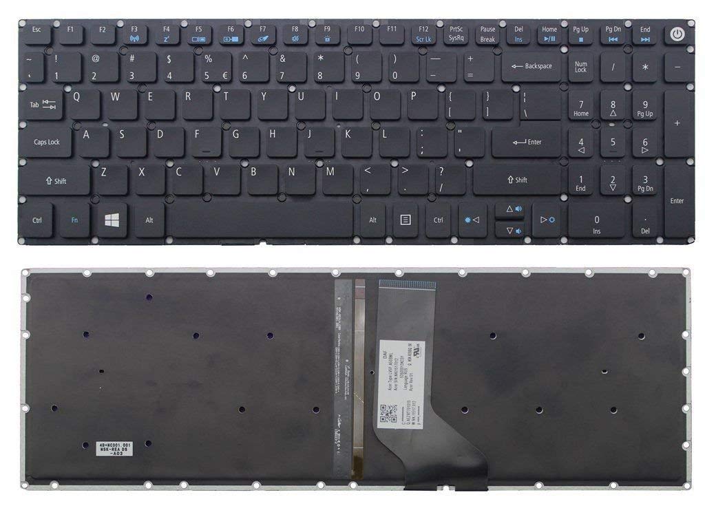 New US Black Backlit English Laptop Keyboard (Without Frame) Replacement for Acer Aspire 5 A515-51 A515-51G Series A515-51-50RR A515-51-563W