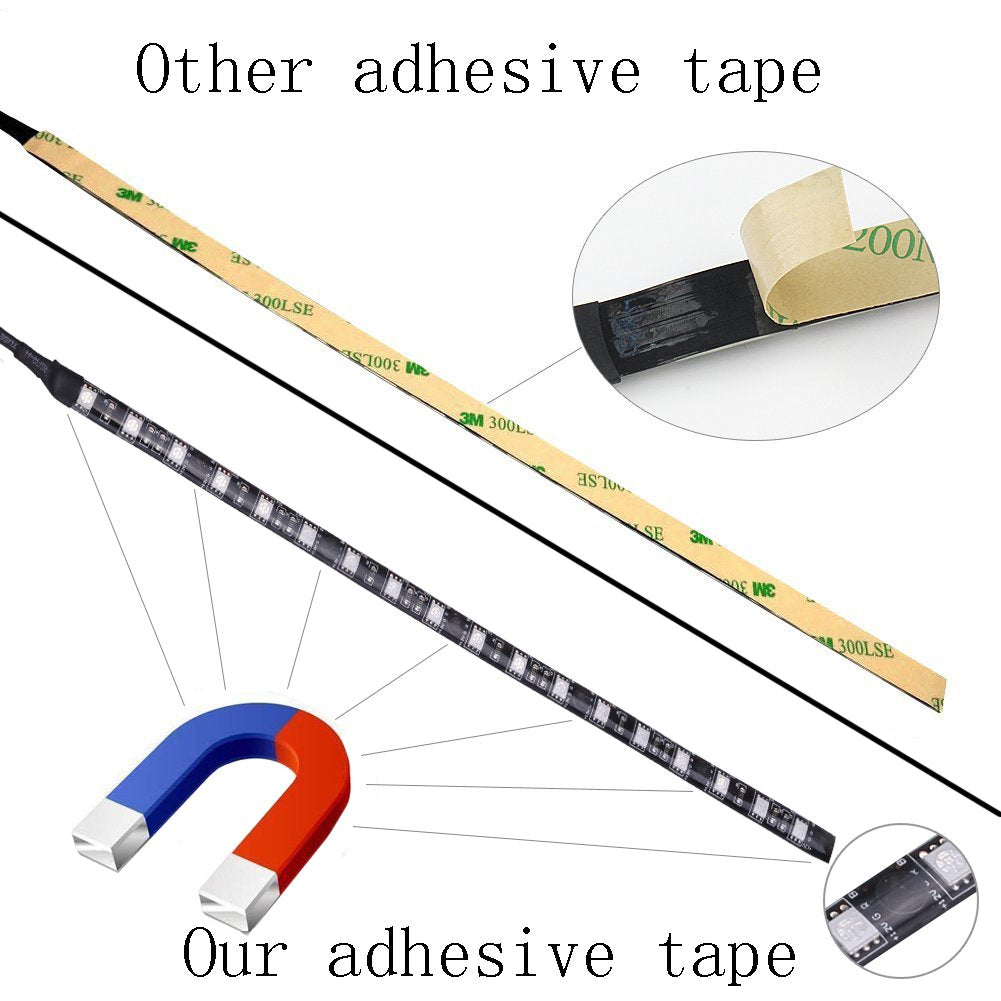 DS White PC LED Light Strip Computer Lighting with Magnetic Back, Molex Connector, 2Pack LED Strip for PC Case Lighting Kit (30cm,18leds,S Series)