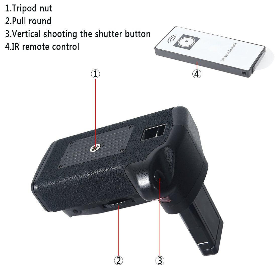 DSTE Pro IR Remote MB-D3400 Vertical Battery Grip + 2X EN-EL14 Battery Compatible with Nikon D3400 SLR Digital Camera