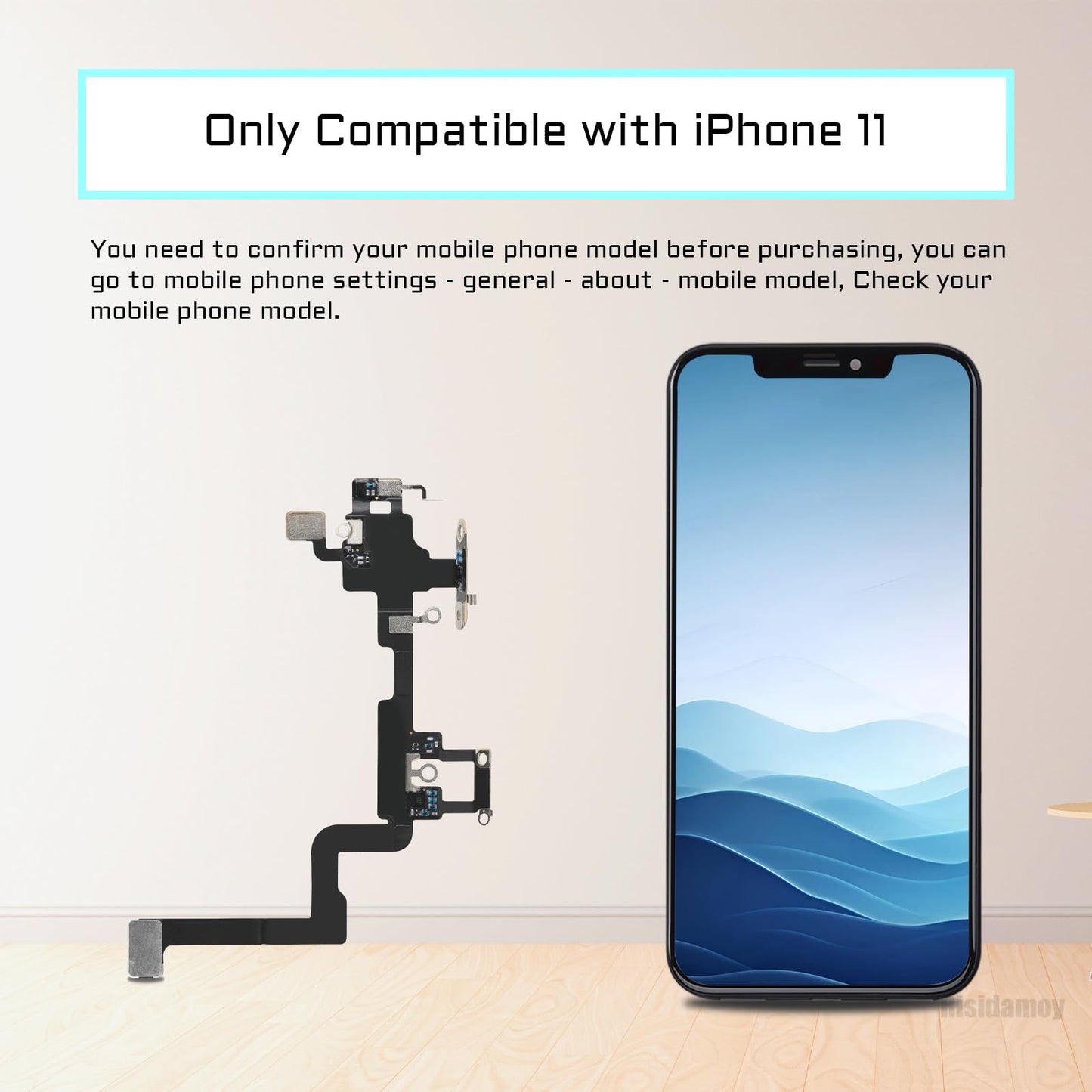 Risidamoy for iPhone 11 WiFi Signal Antenna Flex Cable Replacement for iPhone11 Signal WLAN Antenna Cable Part with Fix Tool Crowbar and Tweezers