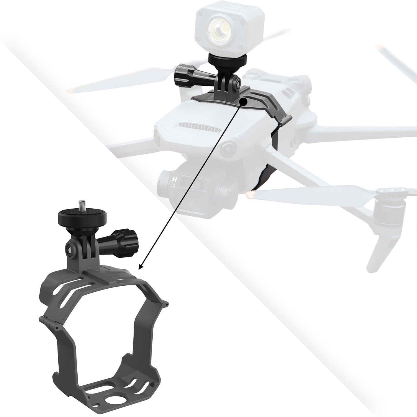 CAPART Multifunctional Adapter Camera Mount Strobe Holding Mount Expansion Bracket for DJI Mavic 3 / Mavic 3 Classic Drone, with 1/4" Screw Hole Fits