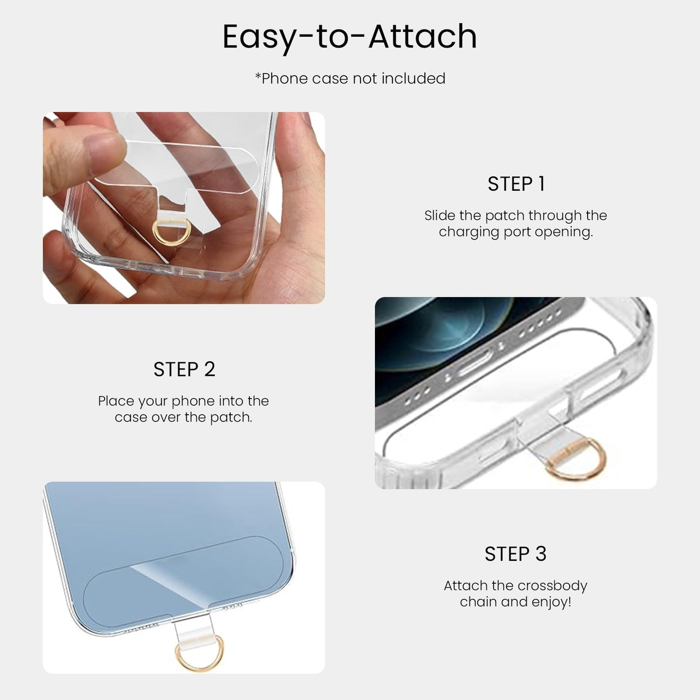 Casecond Phone Tether Tab 5 Pcs Universal Phone Lanyard Case Patch Without Adhesive with 1 Pc Spring Ring Phone Lanyard Replacement Part Pad with Cell