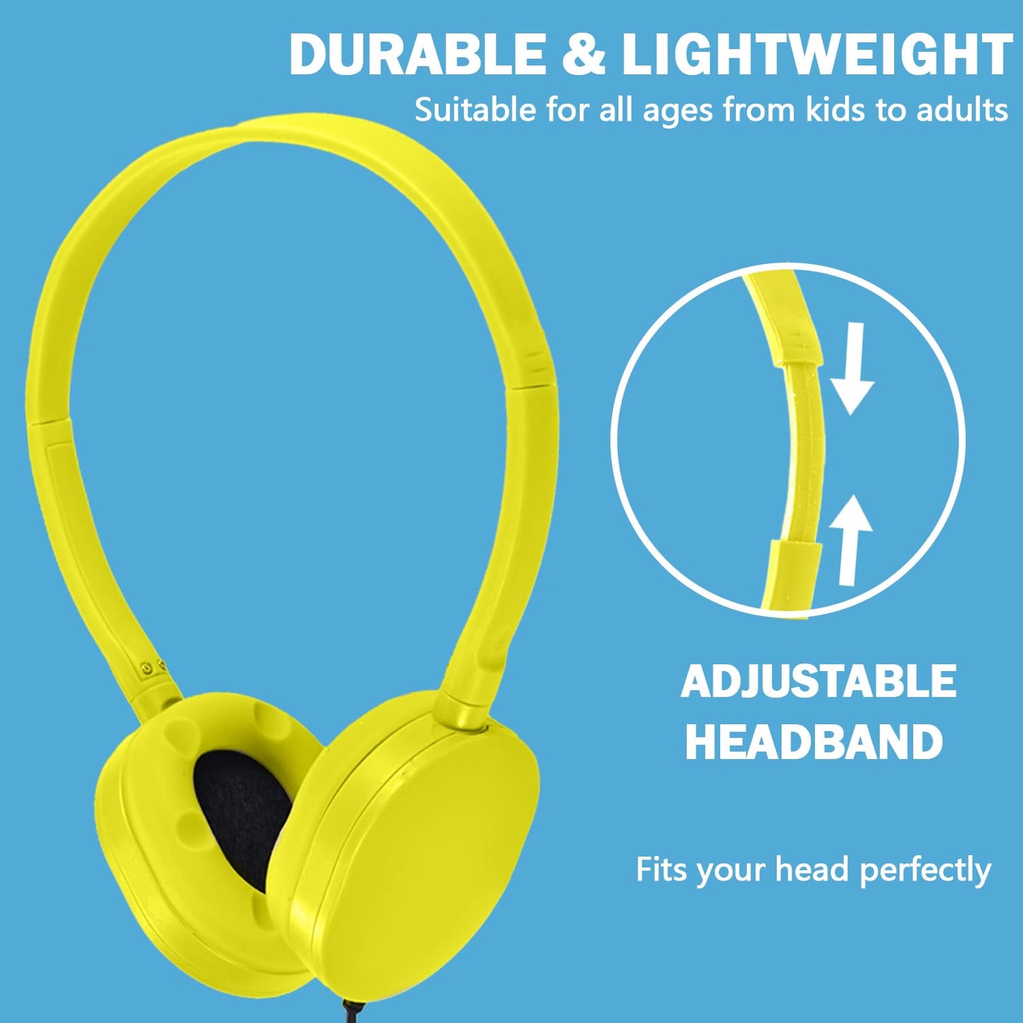 XOSDA 25 Pack Bulk Headphones Classroom for School Kids Students Teen Boys Girls Children Baby Toddler and Adult (Multi Colored)
