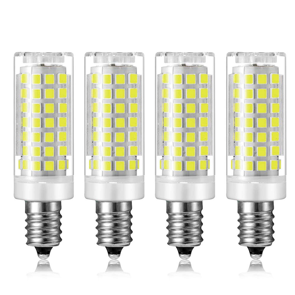 9W E12 Mini LED Corn Light Bulbs Dimmable Replacement 90W Incandescent Candelabra Lamp 102 LEDs 2835 SMD 1350Lumen Daylight White 6000K Bulb CRI>90+
