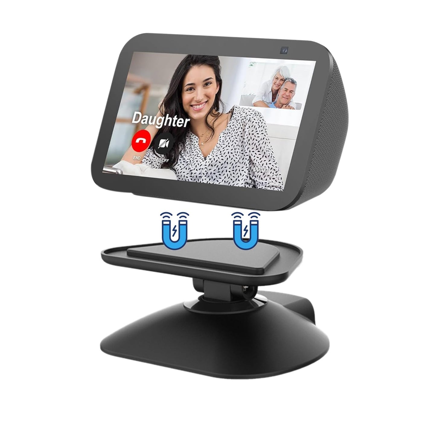 Dianves Adjustable Stand for Echo Show 5 (3rd Gen)? Tilt + Swivel Stand Multi Angle Rotation Magnetic Anti-Slip Base for Show 5,Rotatable All Around
