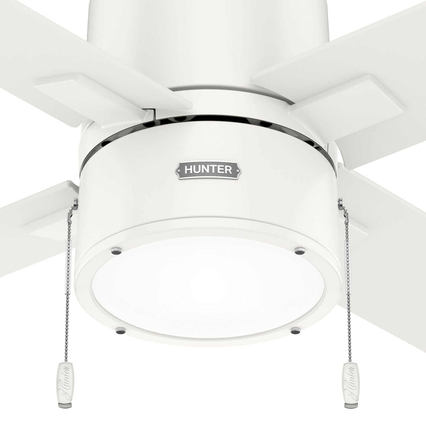 Hunter Fan 52 Inch Casual Fresh White Finish Indoor Ceiling Fan With LED Light Kit and Pull Chain (Renewed)