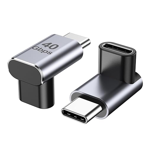 ANDTOBO 90 Degree USB C Adapter, Right Angle USB C Male to Female Extender 100W, USB4 Type C 40Gbps Connector 8K &60Hz for ROG Ally, Steam Deck…