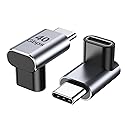ANDTOBO 90 Degree USB C Adapter, Right Angle USB C Male to Female Extender 100W, USB4 Type C 40Gbps Connector 8K &60Hz for ROG Ally, Steam Deck…