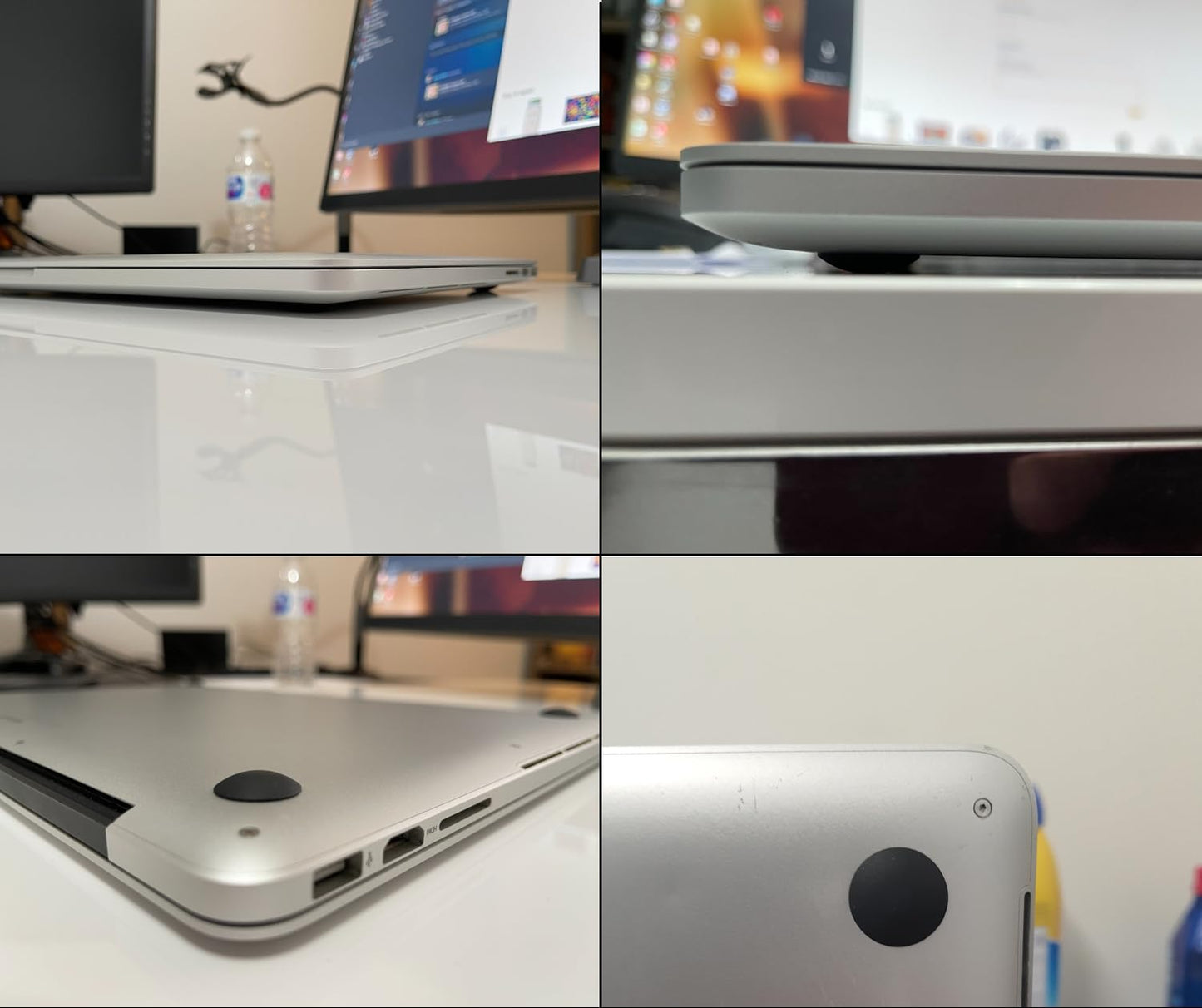 California JOS 4 PCS Laptop Rubber Feet (0.7 inch Diameter), Non-Slip Replacement Bottom Feet for MacBook Case (MacBook Pro/MacBook Air Shell Cover)