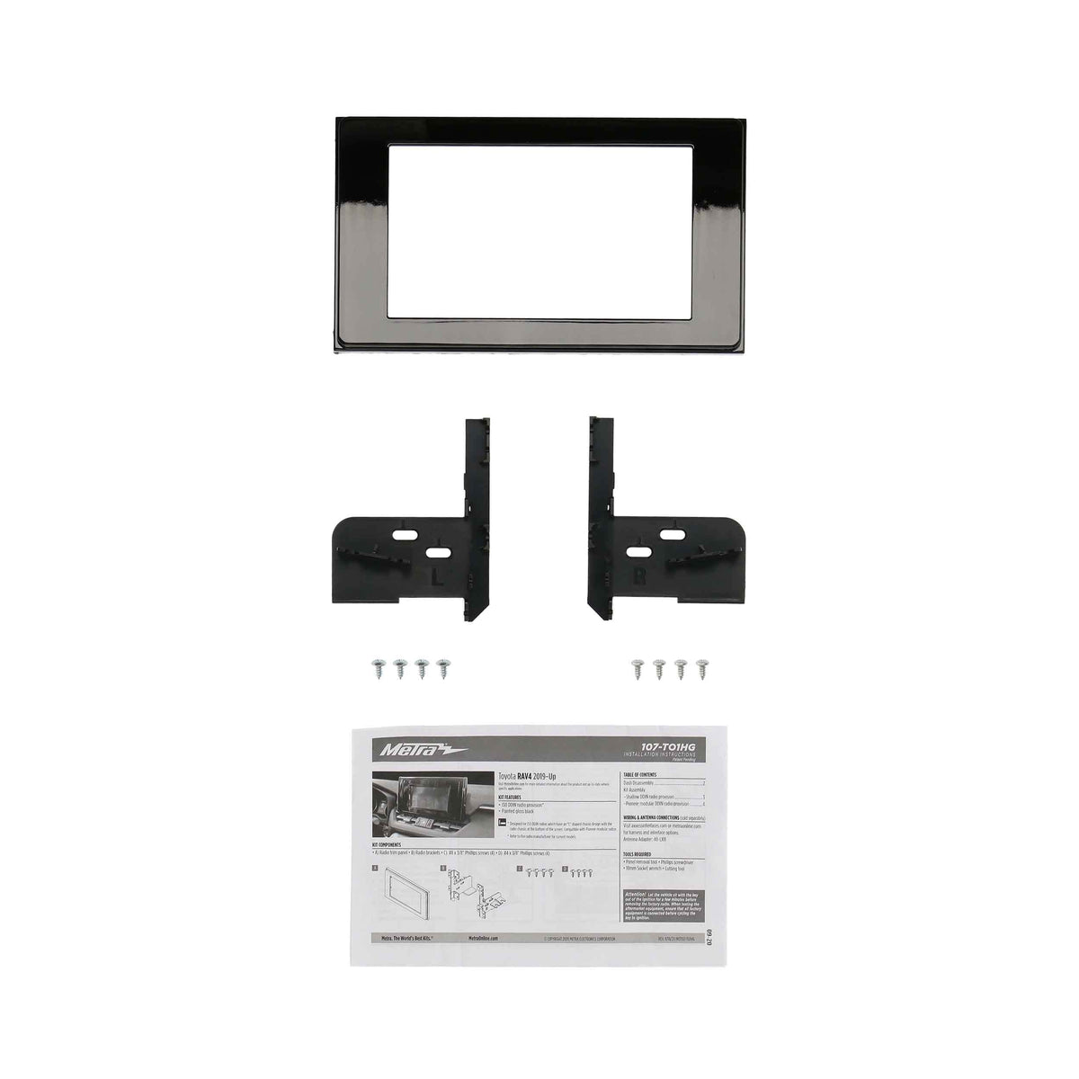 Metra 107-TO1HG ISO DDIN Radio Provision for L Shaped Chassis - Toyota RAV4 2019-Up