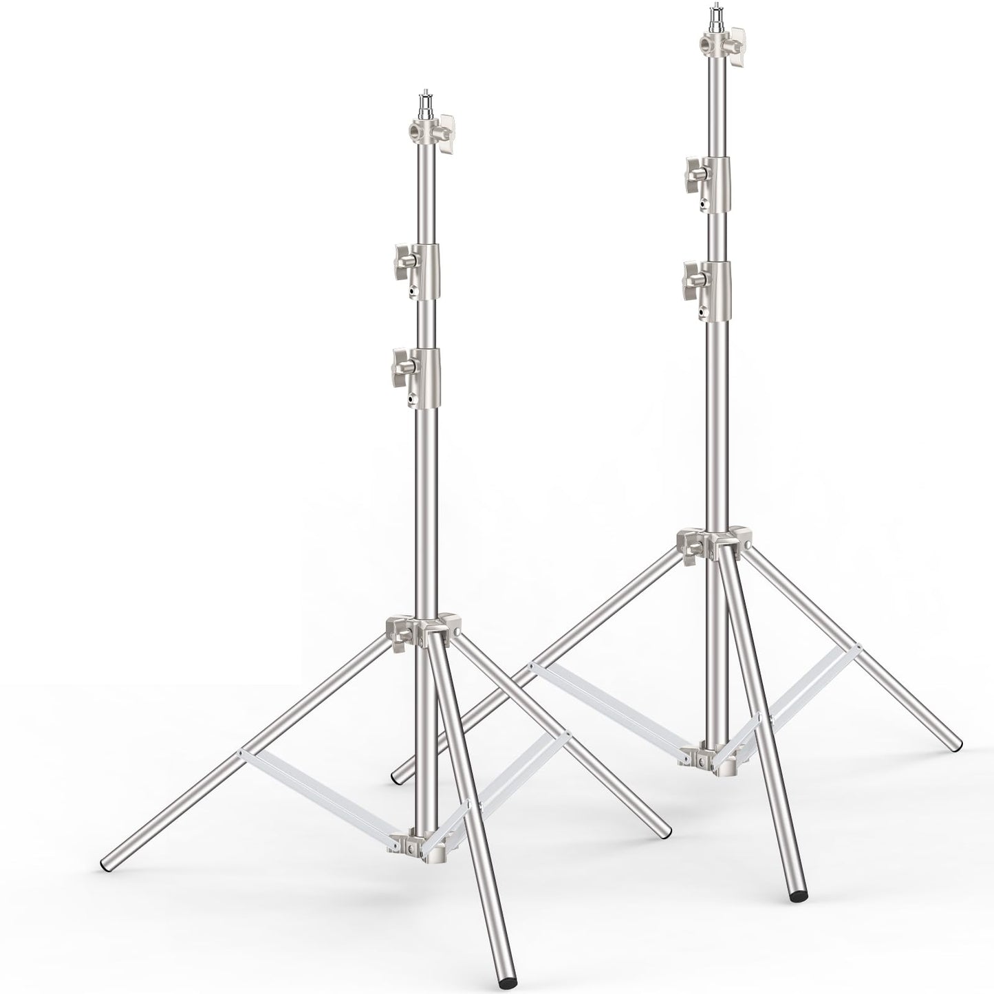 Anautin 9.2 FT Stainless Steel Light Stand Photography, 2 Pack Heavy Duty Photography Tripod Stand with 1/4” to 3/8” Screw Adapter for Strobe,LED