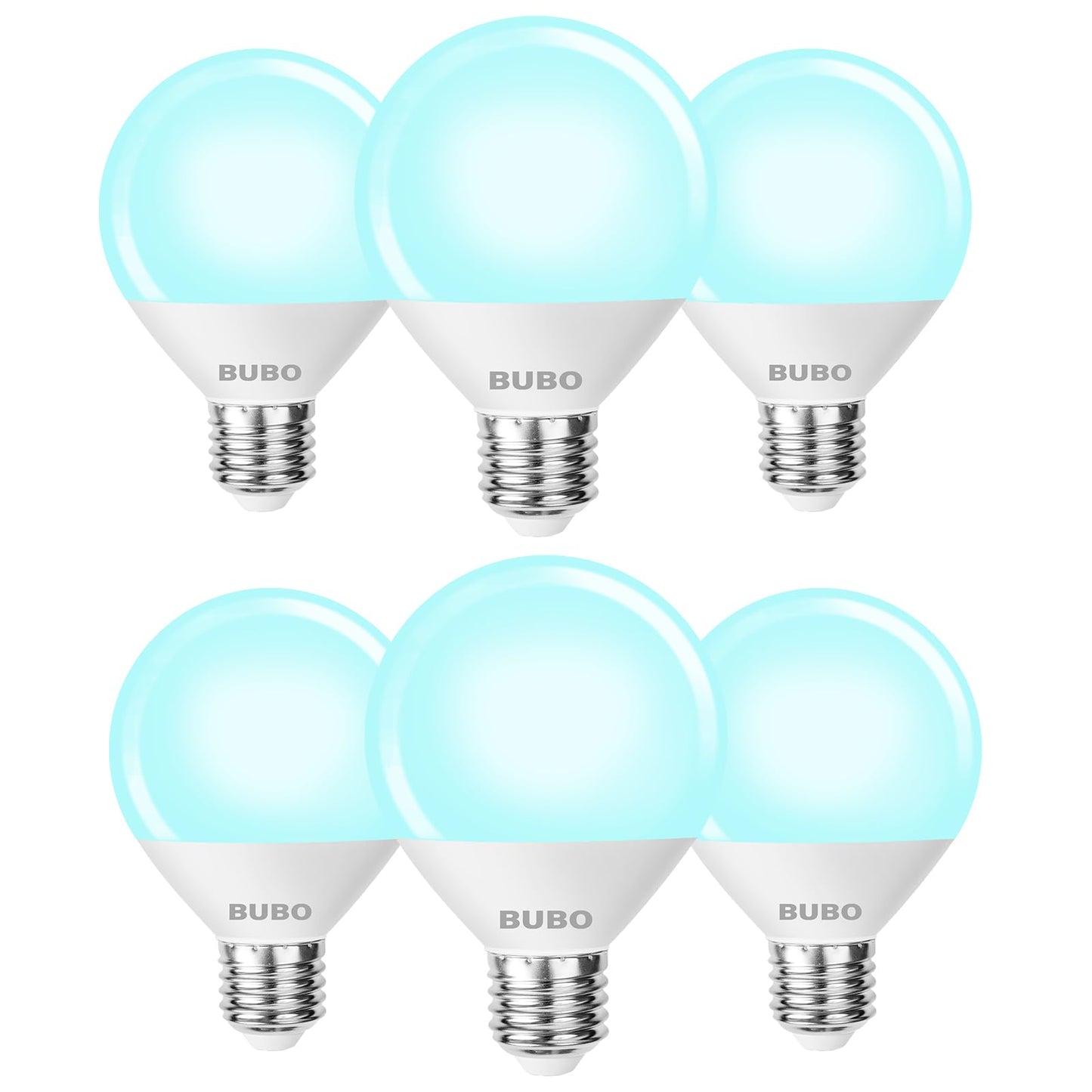 BUBO Vanity Light Bulbs 60 Watt Equivalent, Bathroom Light Bulbs Daylight White 5000K, Round Light Bulb, G25 LED Bulbs 800 Lumens, E26 Medium Base
