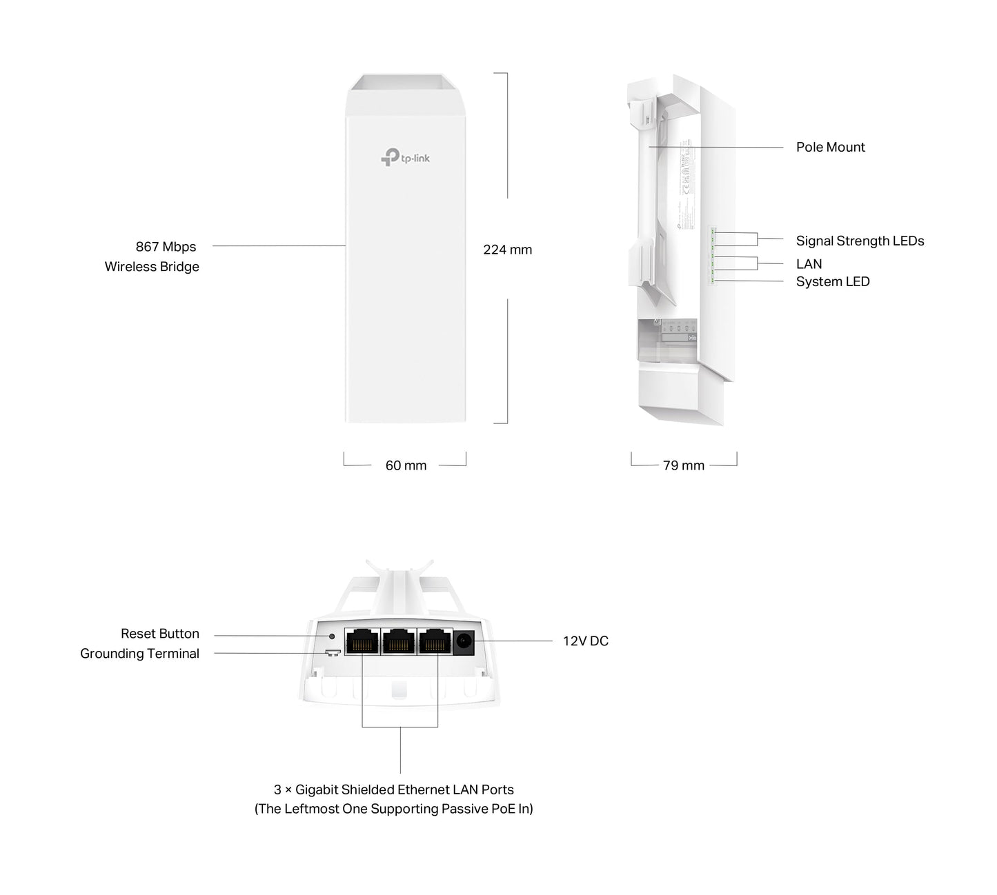 TP-Link Omada Outdoor WiFi Bridge Kit (EAP211-Bridge KIT) - Point-to-Point Long-Range Wireless Bridge, 5GHz 867Mbps Speed, Secure & Reliable