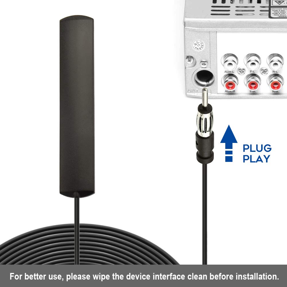 Bingfu Car Stereo FM AM Radio Antenna Car Adhesive Mount Hidden Patch Antenna for Vehicle Truck SUV Stereo in Dash Head Unit CD Media Receiver Player