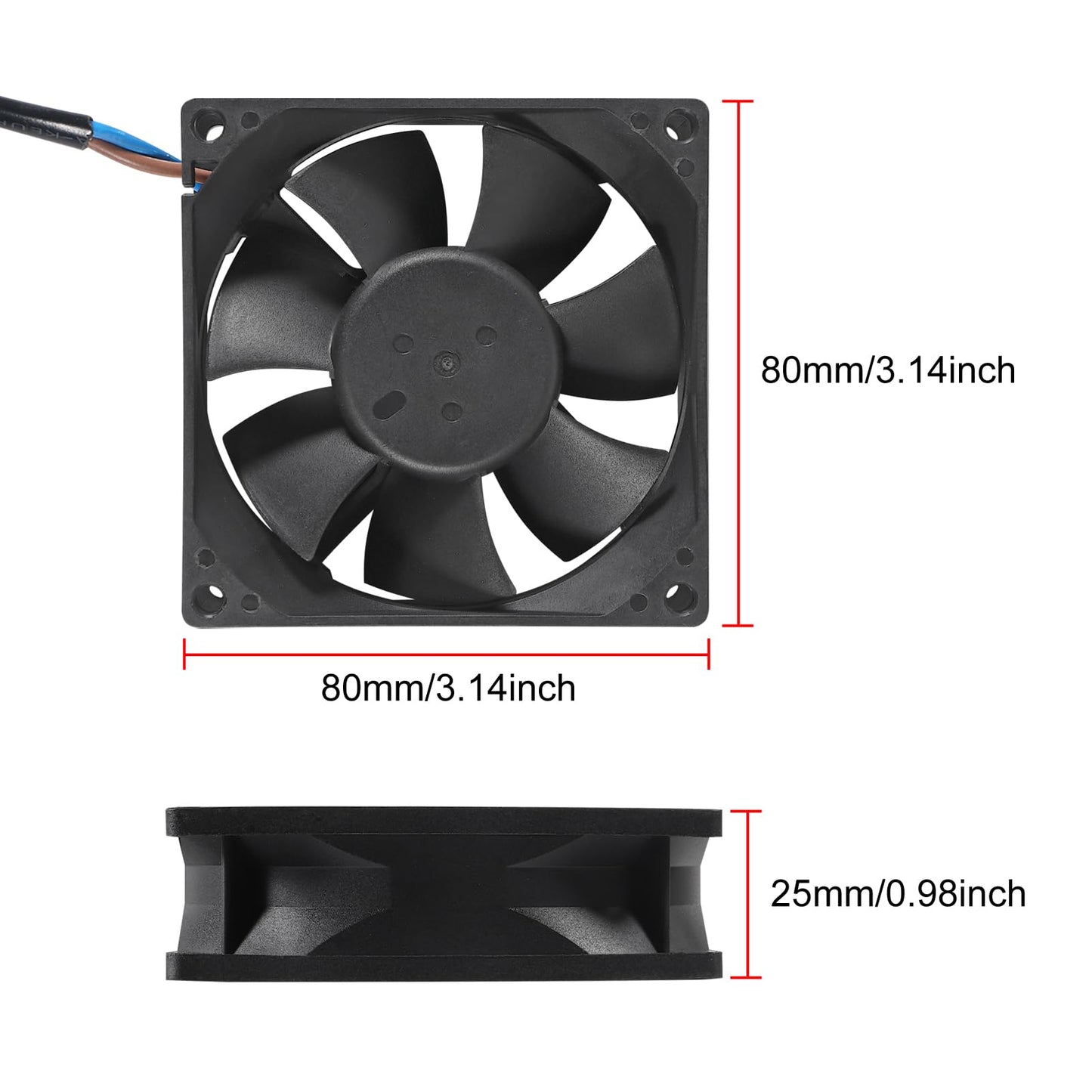 ACEIRMC 2pcs EC Axial Fan AC 110V 115V 120V 220V 240V Brushless Cooling Fan 80mm x 25mm for Desktop