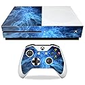 MightySkins Skin Compatible with Microsoft Xbox One S - Blue Mystic Flames | Protective, Durable, and Unique Vinyl Decal wrap Cover | Easy to Apply