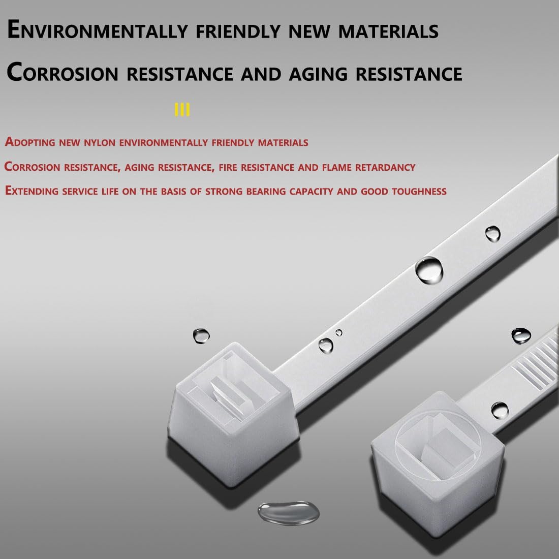 500PCS 8 inch zip ties clear, 40lb Strength, width 0.14 inches ?UV Resistant Strong Nylon Cable Ties,Nylon Cable Wire Ties,Heavy Duty White,