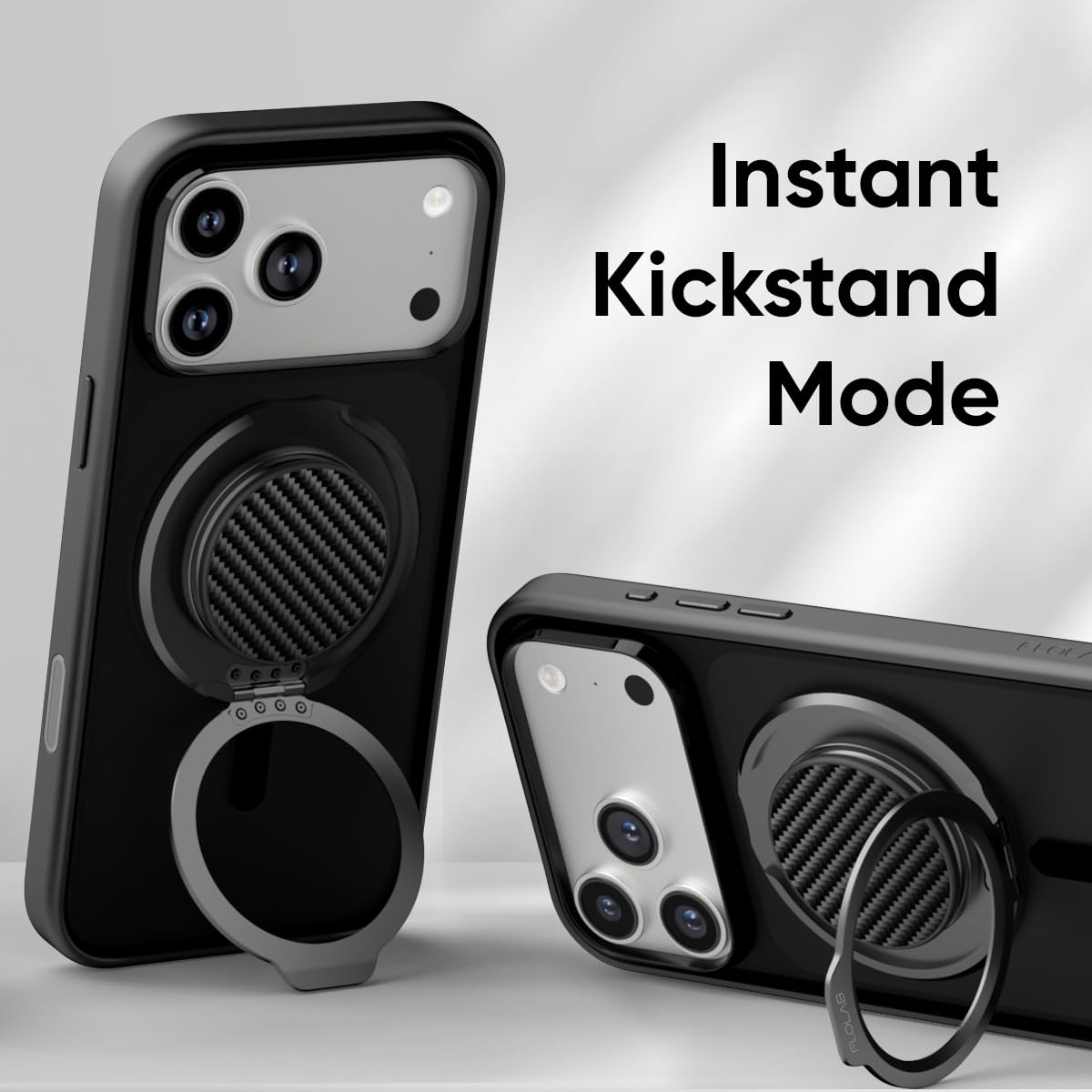 FLOLAB ForgeGrip Strong Magnetic Phone Holder & Phone Grip for MagSafe Grip iPhone Accessories Magnetic Phone Grip, Ring Holder & Stand, Satisfying