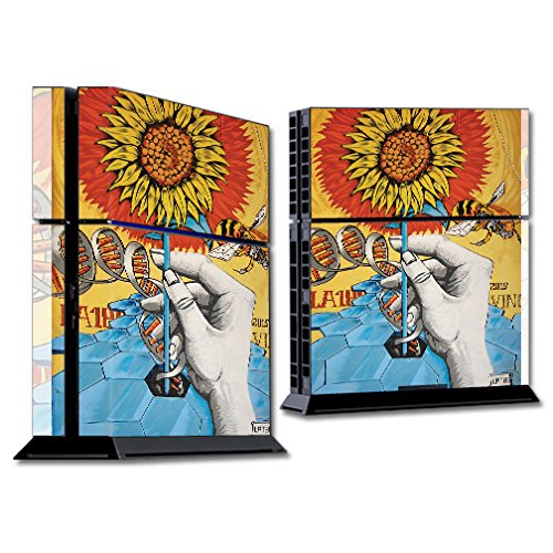 MightySkins Skin Compatible with Sony PS4 Console - Sunflower DNA | Protective, Durable, and Unique Vinyl Decal wrap Cover | Easy to Apply, Remove