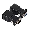 RJ45 to RS232 Adapter, Yeworth 1Pcs Male 1Pcs Female DB9 9-Pin Serial Port to RJ45 Female Network Cat5/6 LAN Ethernet Coupler Extender Adapter (1 Male