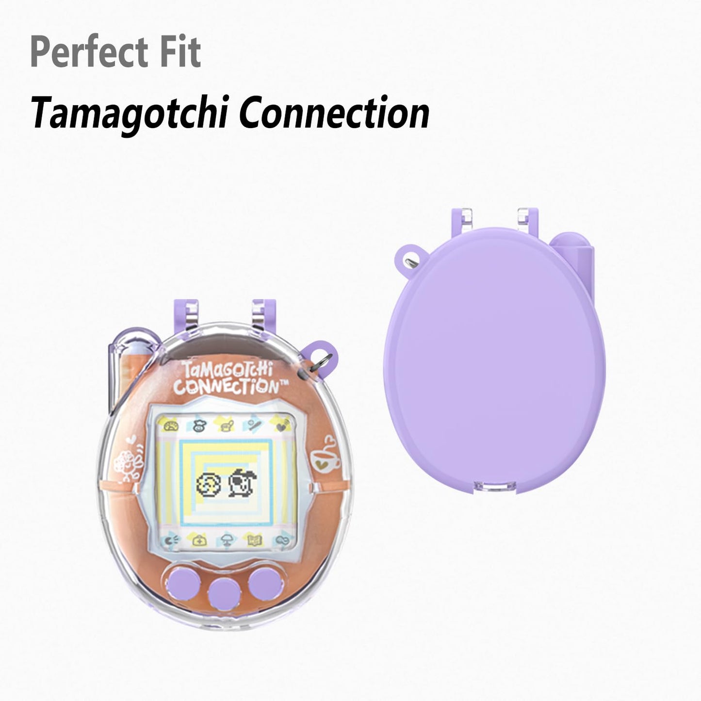 Geiomoo PC Cover for Tamagotchi Connection Case, Funny Flexible Scratch Resistant Protective with Lanyard (Purple)