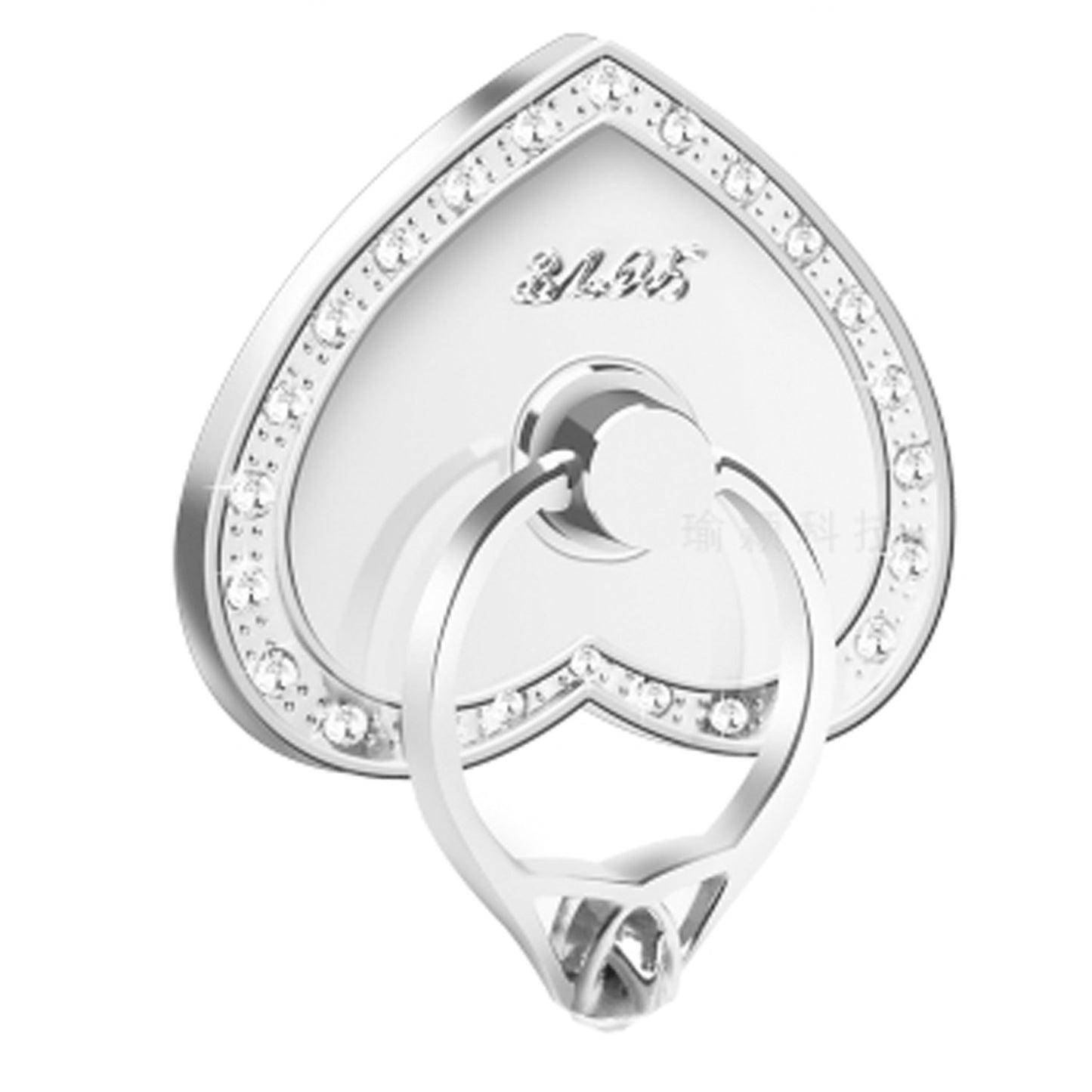 Phone Stand, Luxury Updated Re-Usable Metal Stainless Phone & Tablet Anti Drop Ring Stand Holder with Diamonds for iPhone iPod iPad Samsung and More