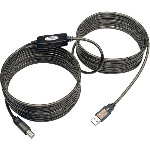 Tripp Lite Eaton USB 2.0 Hi-Speed A/B Active Repeater Cable (M/M) 25-ft. (U042-025) Silver