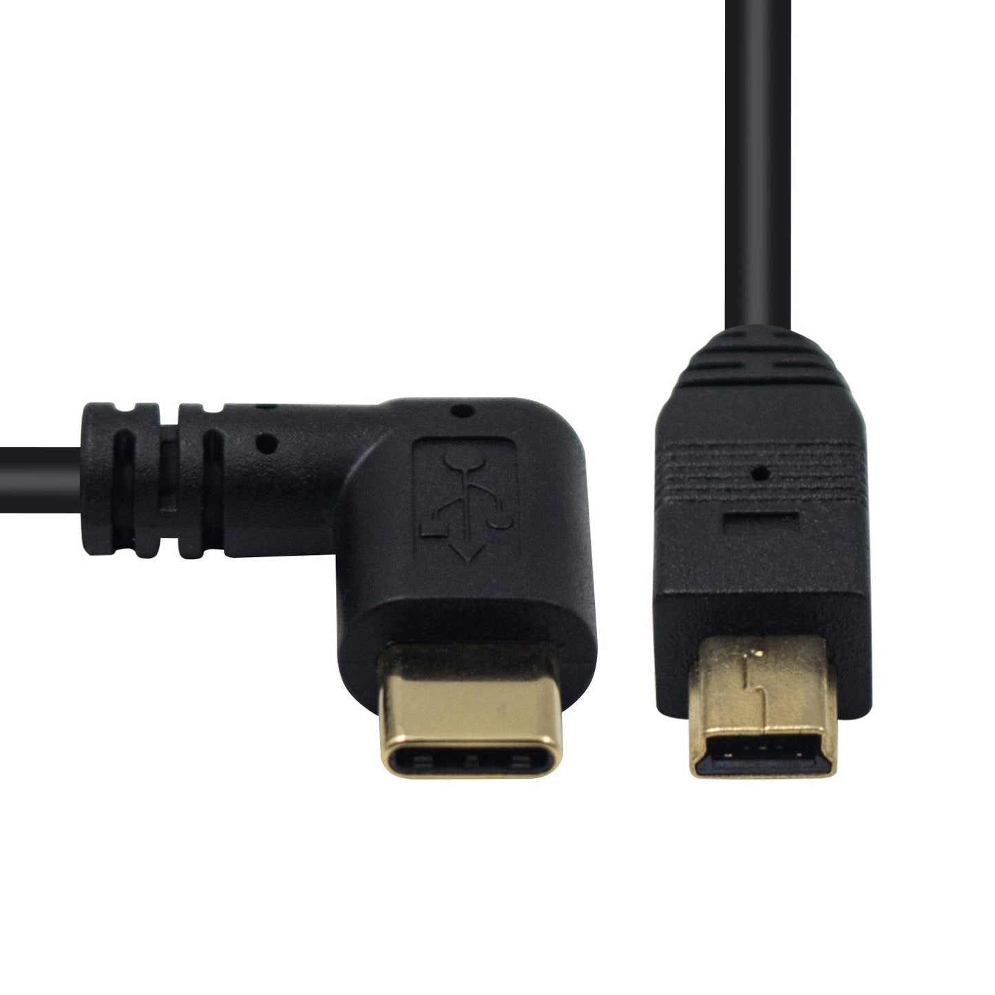 Duttek Mini USB to USB C Cable, Right Angled USB C to Mini USB Male to Male Converter Cable Cord for Digital Camera and More 10inch/26cm
