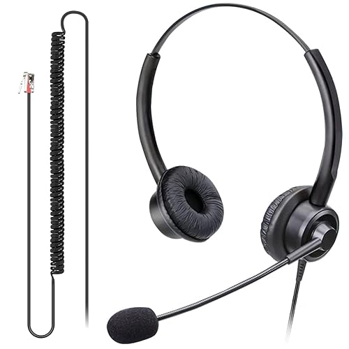Xintronics RJ9 Phone Headset with Microphone Noise Cancelling Wired Telephone Headset Compatible with Avaya 9608G 9611G J179 J169 1608 9620 9621G 9650