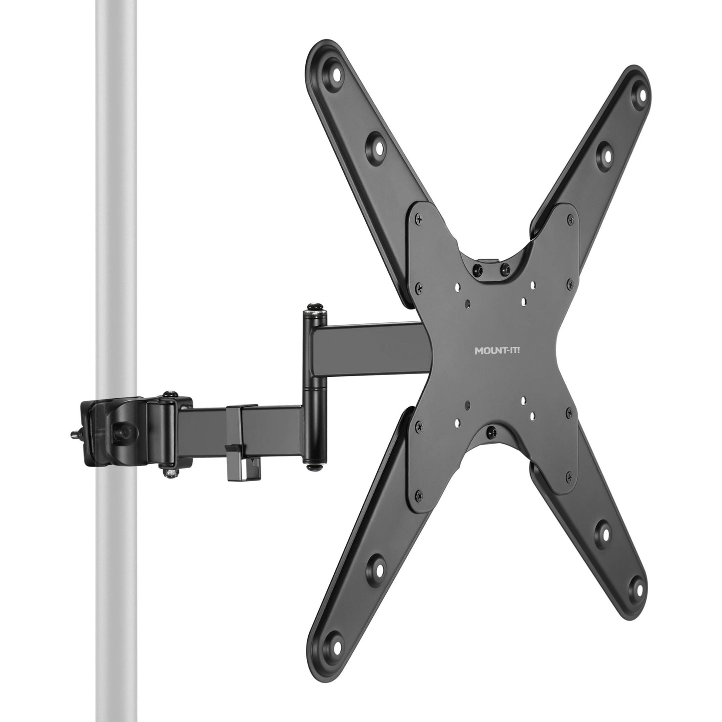 Mount-It! TV Pole Mount, Full Motion Universal TV Bracket, VESA 75x75 to 400x400, Fits TVs and Monitors 32" - 55", Clamp Fits Poles from 1.1"