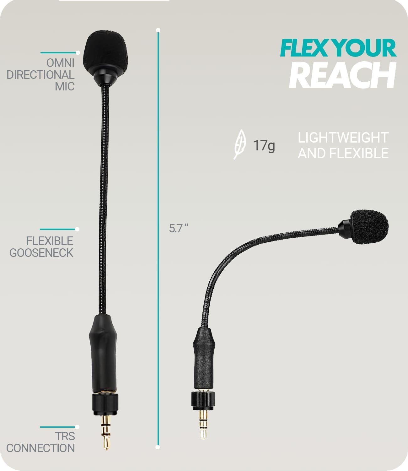 Movo MV-M101 Gooseneck Omnidirectional Lavalier Microphone- Compatible with DJI Mic/Rode Wireless Go Series Wireless Transmitters - Lapel Mic for