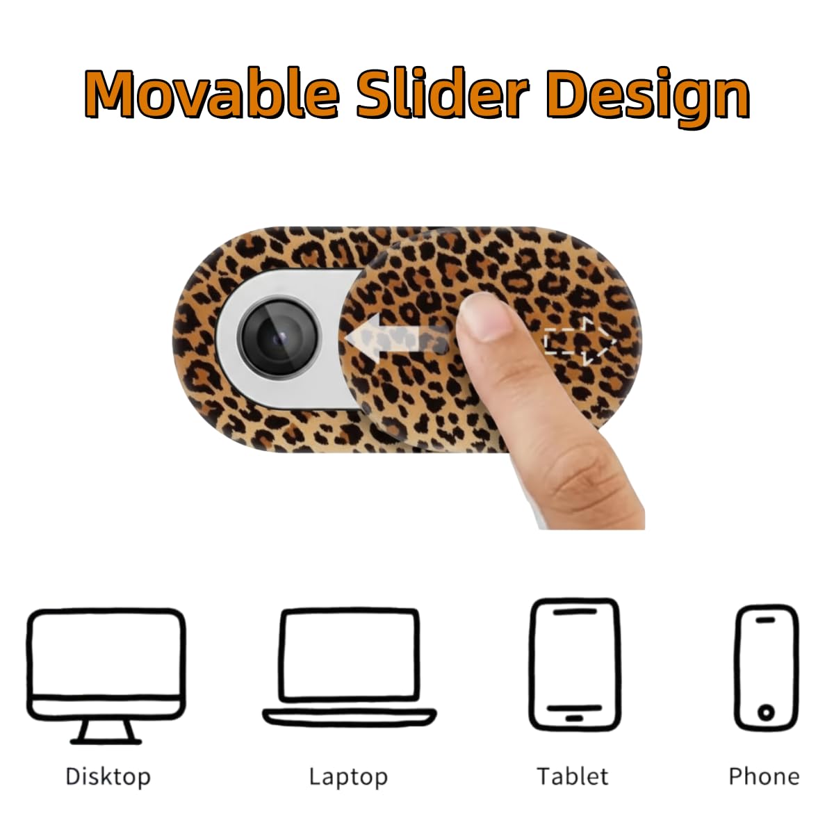 6Pcs Webcam Covers Slide Leopard Print for iPad Tablet Laptop Blocker Camer Cover Privacy Protection Stickers for Phone
