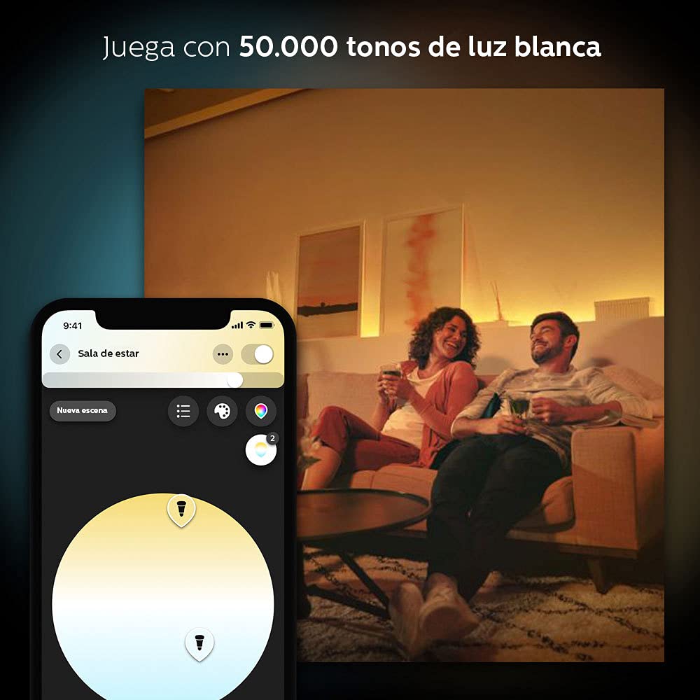 Philips Hue White Ambiance BR30 2-Pack 60W Equivalent Dimmable LED Smart Flood Light (Hue Hub Required, Works with Alexa, Homekit & more), Old Version
