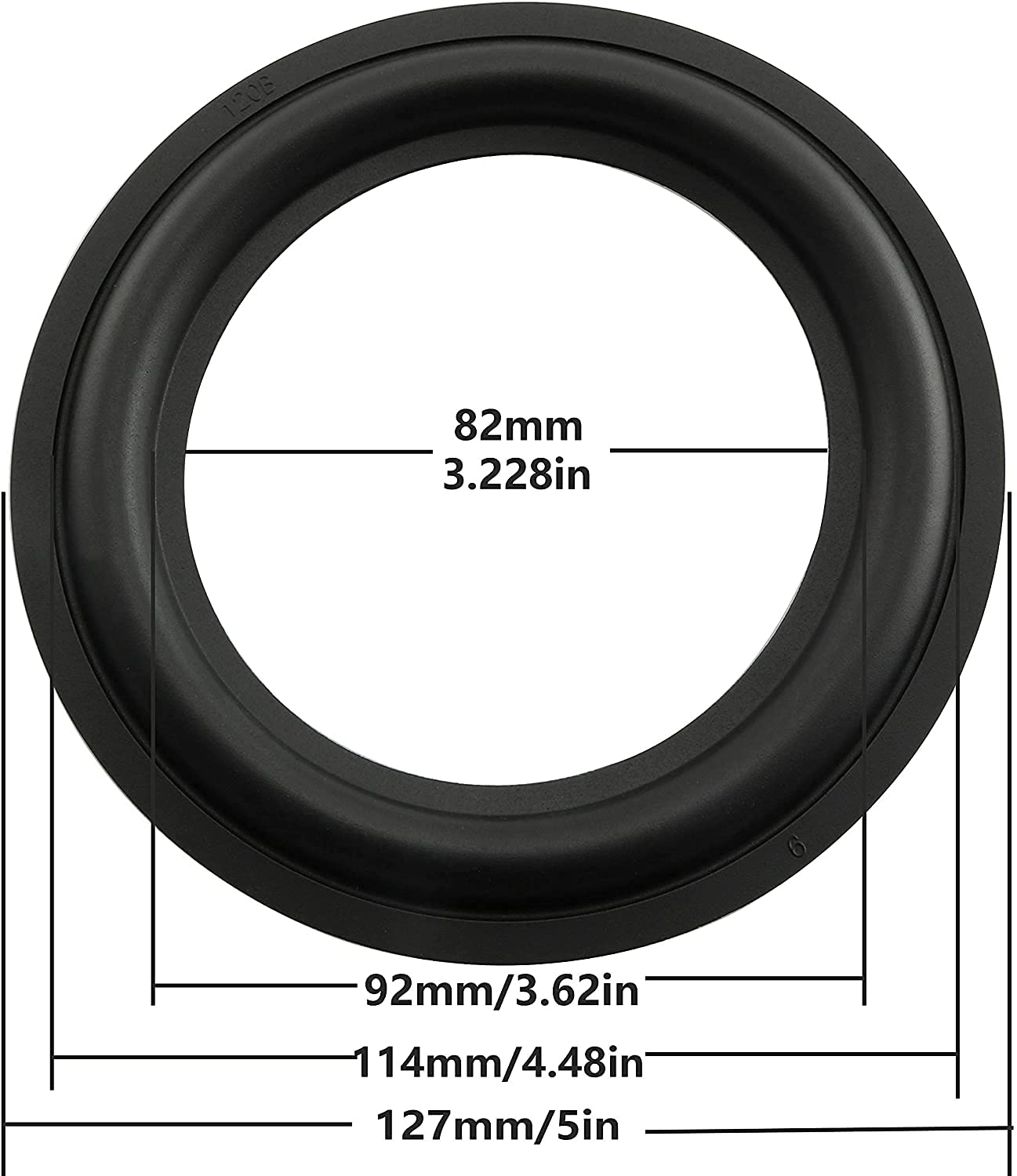 BLLNDX Rubber Ring 2PCS 5Inch Black Speaker Rubber Foam Edge Surround Rings Repair Kit for Speaker Repair or DIY