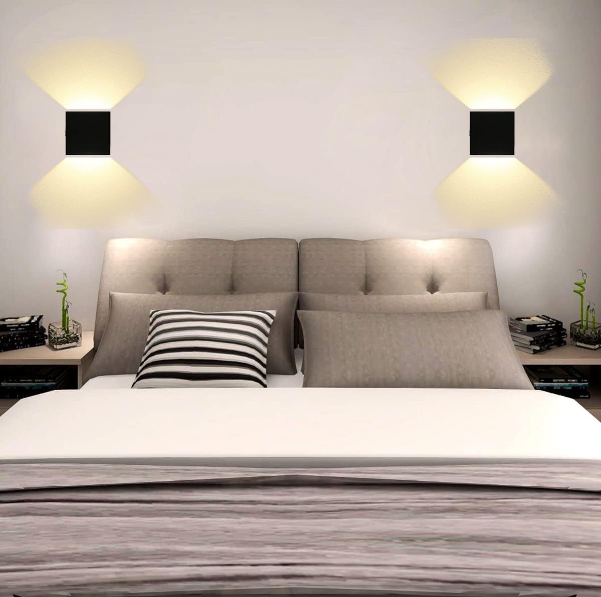 yovurond Dimmable Wall Sconces, Wall Mounted Led Wall Lights with ON/Off dimmer Switch Touch Control for Bedroom, Hallway (Type B, 3000K 2pack)