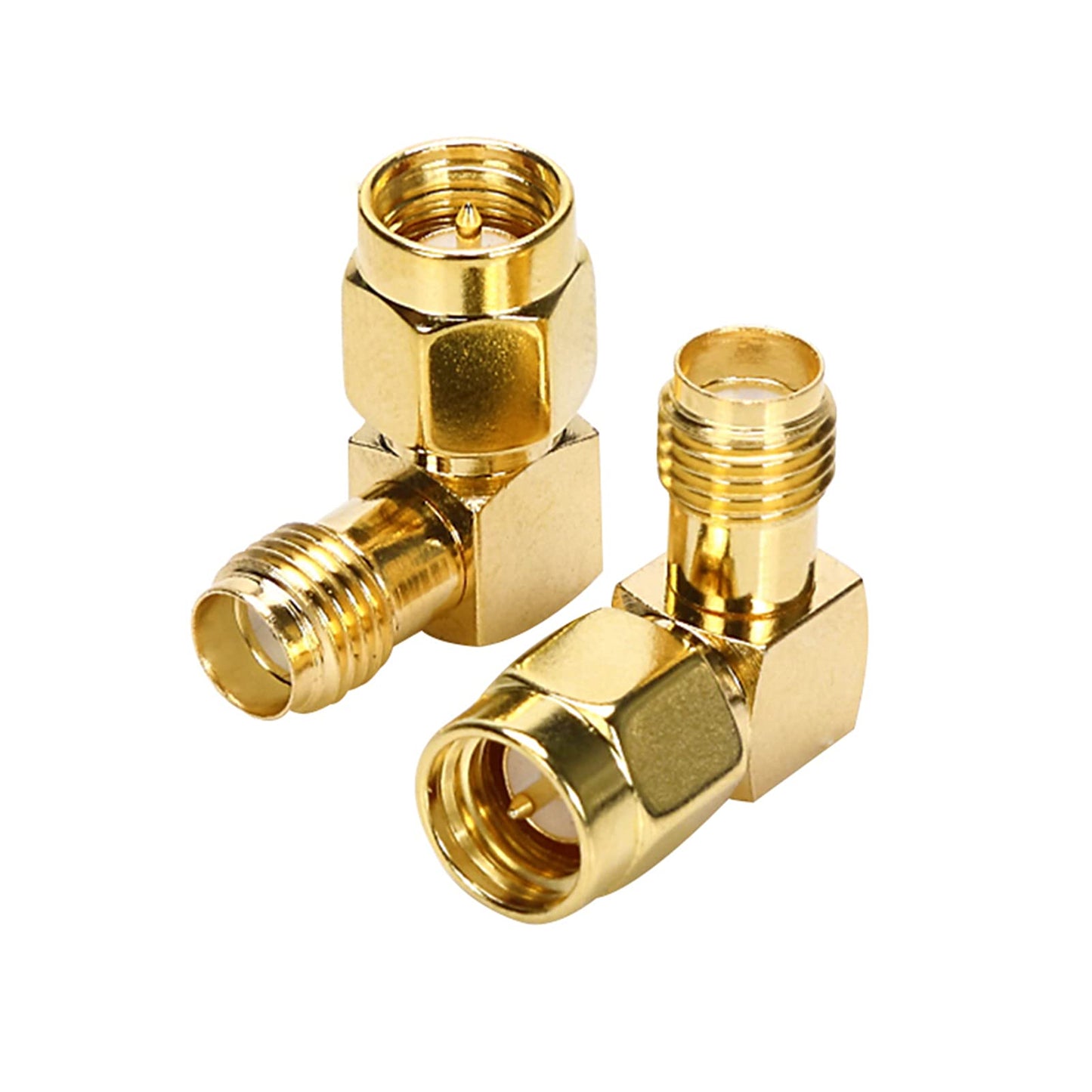 TLS.eagle SMA Male to Female Gold-Plated Coax Connector Right Angle RF Adapter 90 Degree Elbow Connector for FPV Antenna Radio Transceiver LTE Antenna