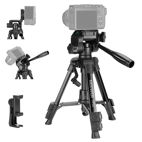 NEEWER ENTRY LEVEL VERSION Mini Desk Tripod for Camera, Small Compact Portable DSLR Camcorder Webcam Stand, 3 Way Pan Tilt Head Cell Phone Holder