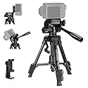 NEEWER ENTRY LEVEL VERSION Mini Desk Tripod for Camera, Small Compact Portable DSLR Camcorder Webcam Stand, 3 Way Pan Tilt Head Cell Phone Holder