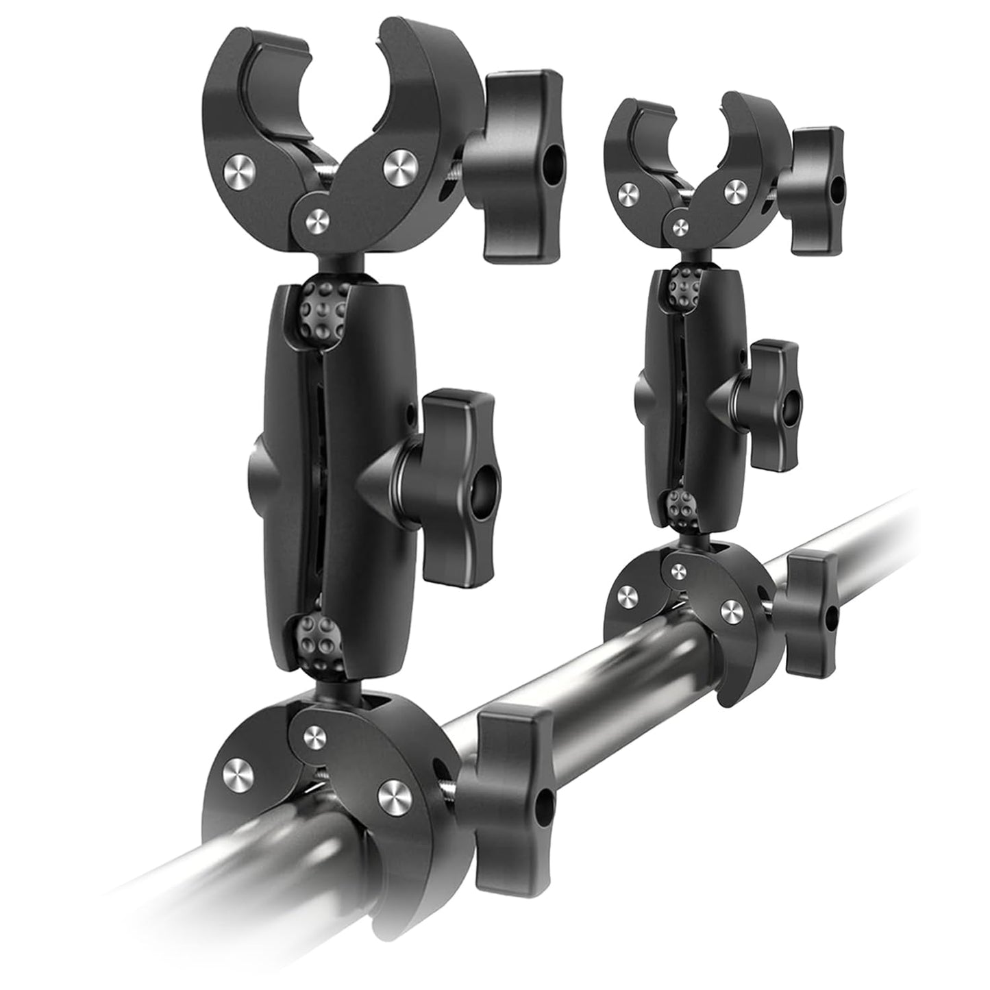 KMDODO 2 Pcs SuperClamp Double Camera Clamp with Dual Mount Bracket and Magic Arm Ball Head - Versatile Photography Accessory for Light Stands