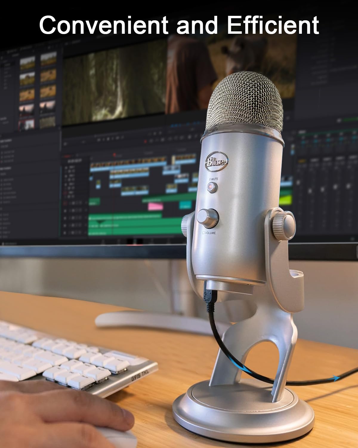 Bicmice Mini USB Cable Compatible with Blue Yeti Microphone Charger Mini B to USB Cable for Blue Yeti Pro/Snowball iCE Microphone-3.3Ft/1M.
