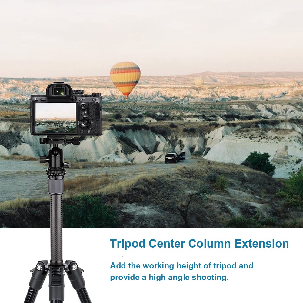 Carbon Fiber Tripod Extension Two-Section Rod Central Column Extender Tube for Photo Studio Monopod DSLR Camera Microphone Stand