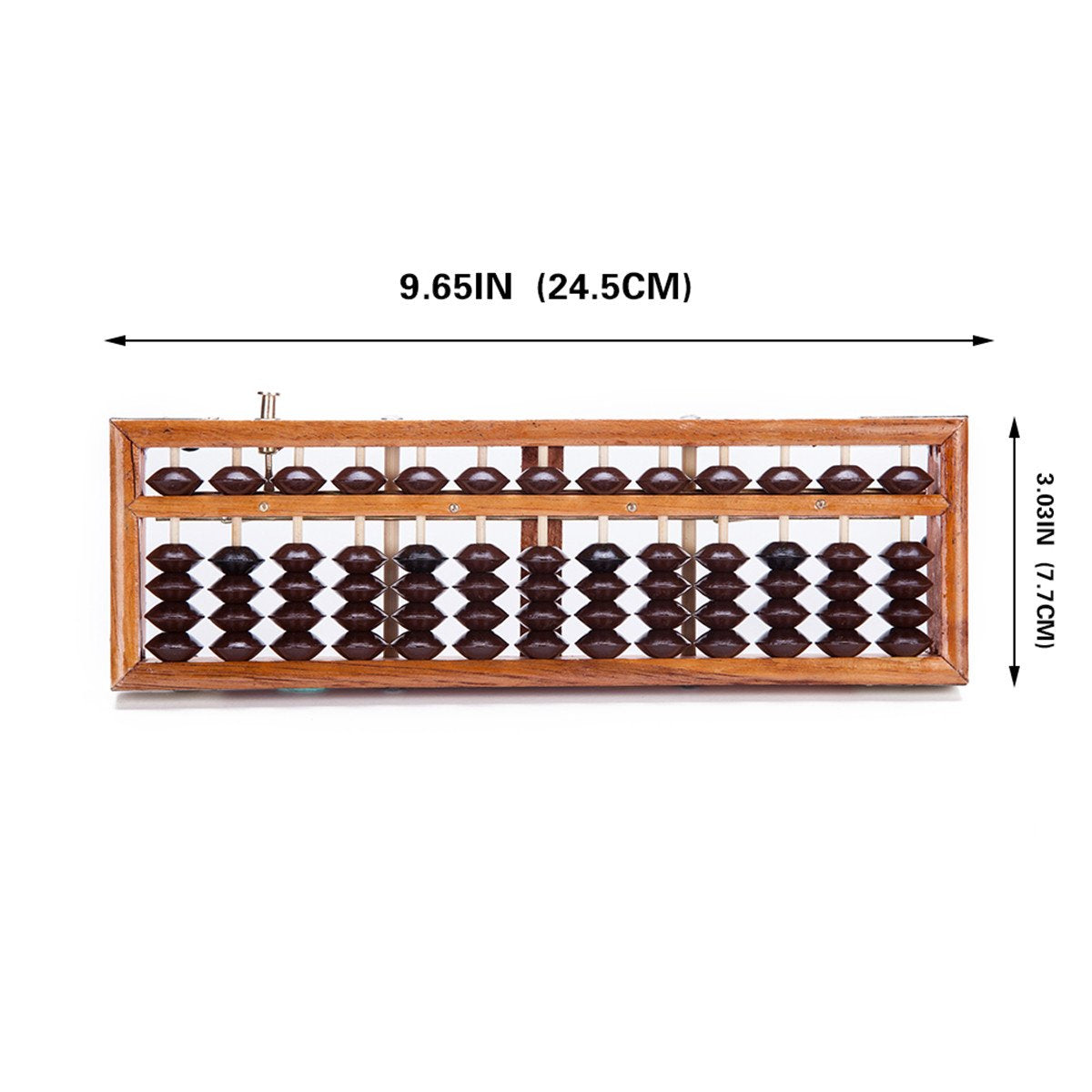 Vintage-Style 13 Rods Wooden Abacus Soroban Chinese Japanese Calculator Counting Tool w/Reset Button 9.75"