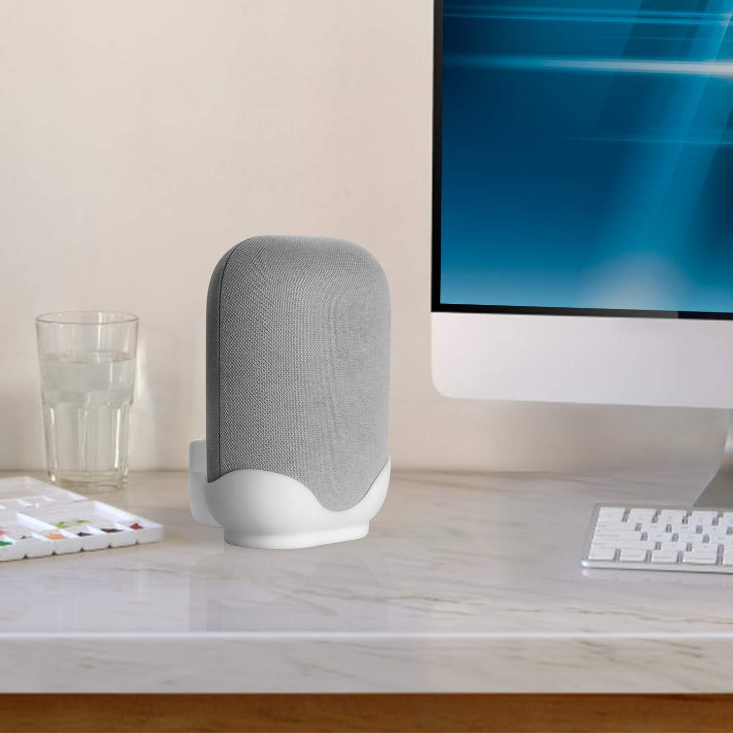LeongLzt Ouligei Google Nest Audio Speaker Wall Mount/Bracket, in-Built Cable Management System & Easy Installation Speaker Holder Shelf Stand