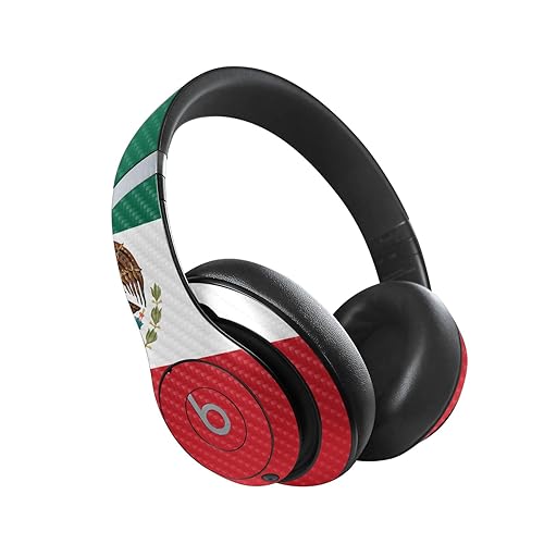 MightySkins Carbon Fiber Skin Compatible with Beats Studio Pro - Mexican Flag | Protective, Durable Textured Carbon Fiber Finish | Easy to Apply
